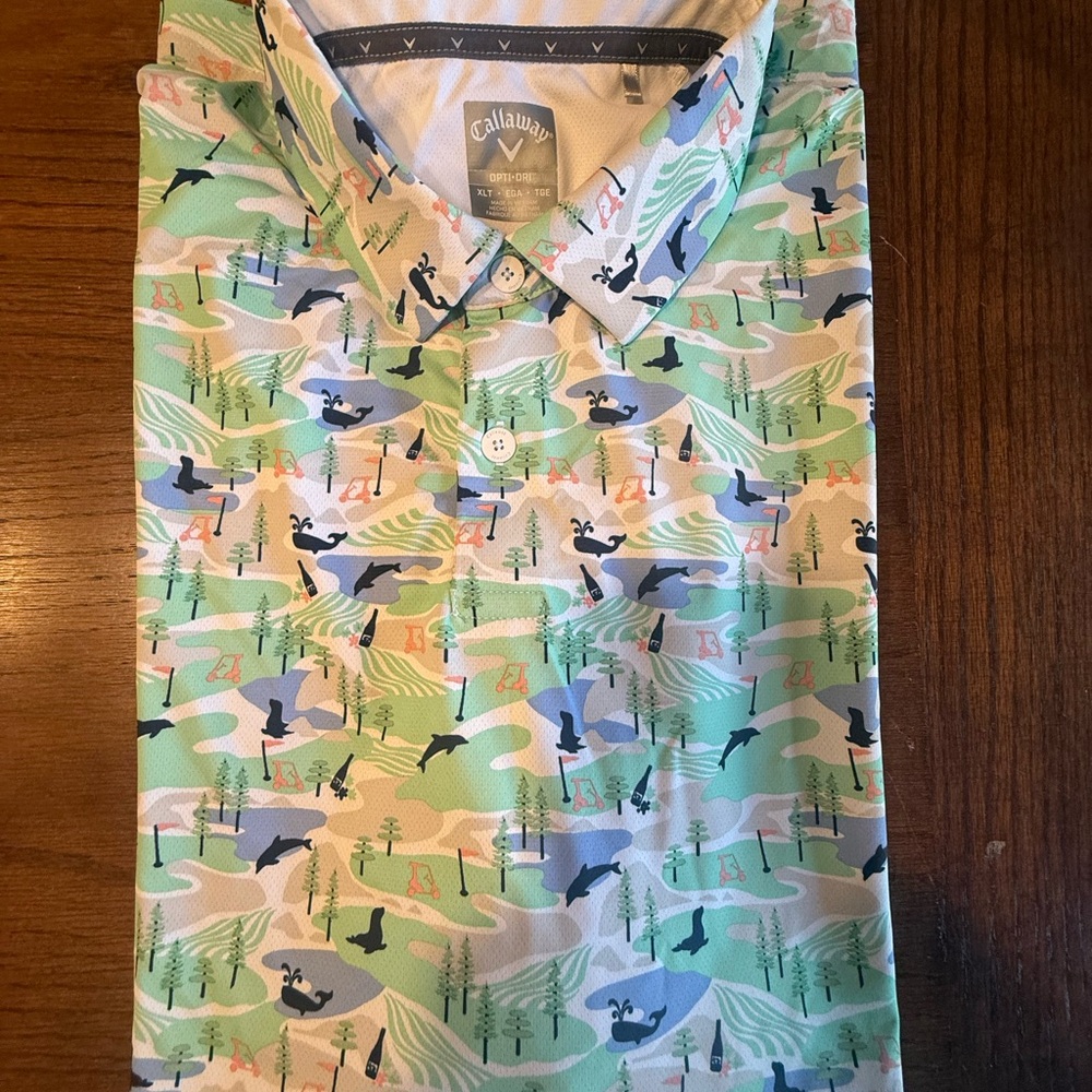 Callaway Opti-Dri Polo with Pastel Patterns XLT